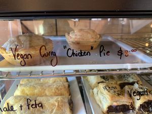 Vegan pies and sausage rolls  at Timbuktu Nomadic Deli in Waiheke Island