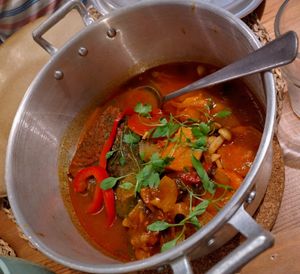 Vegan fish stew at Outro Lado in Faro