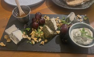 Vegan cheese board  at Outro Lado in Faro