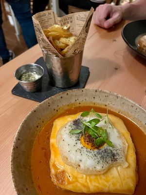 Francesinha with Fries at Outro Lado in Faro