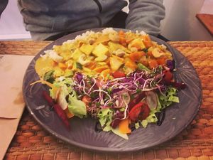 Tofu curry at Outro Lado in Faro