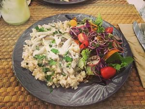 Mushroom stroganoff  at Outro Lado in Faro