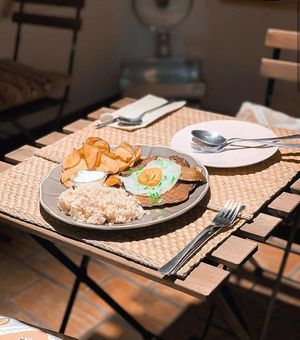 Vegan version of portuguese dish. at Outro Lado in Faro
