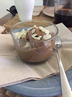 Vegan chocolate mousse  at Outro Lado in Faro