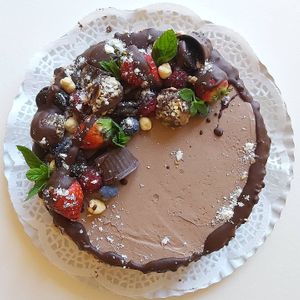 Chocolate cake. at Outro Lado in Faro