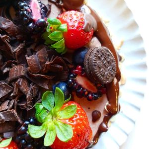 Chocolate cake. at Outro Lado in Faro