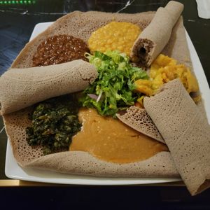 Veggie Plate at Sengatera Ethiopian in Portland