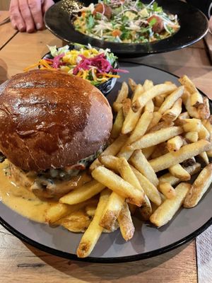 Vegetable and lentil burger  at De Rode Koe in Lille