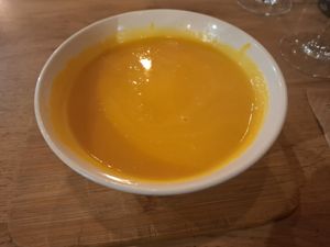 Pumpkin soup at De Rode Koe in Lille