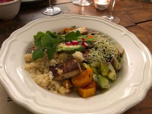 Assiette Vegan - lovely mix of flavours at De Rode Koe in Lille