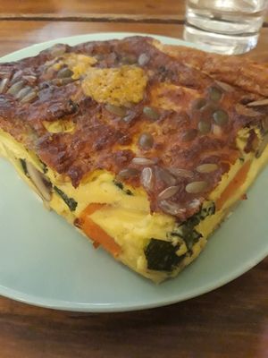 Vegetarian quiche at De Rode Koe in Lille
