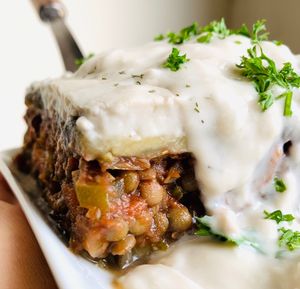 Moussaka at V on Wheels in Tauranga