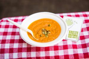 Food for Thought: Wonky veggie meal made from Food Surplus to create consciousness on the issue :)  at Taste Before You Waste in Amsterdam