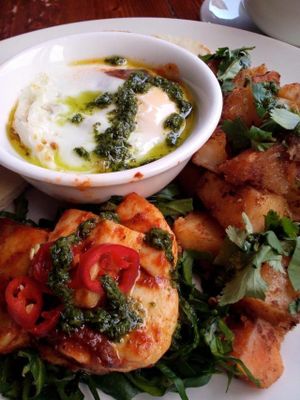 lebanese breakfast - available as vegetarian and vegan at The Left Bank in Glasgow