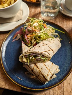 Humous wrap at The Left Bank in Glasgow