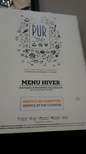 Winter menu at PUR etc in Versailles