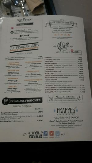 Winter menu at PUR etc in Versailles