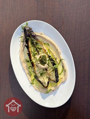 eggplant with tahini at Gojo Paradiso in Kyoto