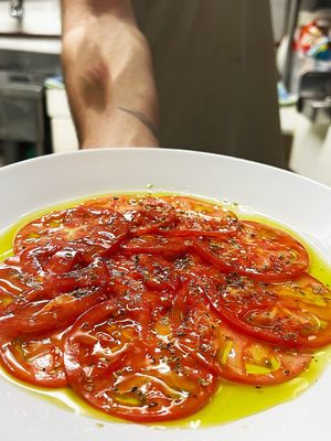 tomato sashimi at Gojo Paradiso in Kyoto