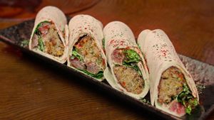 Falafel burrito at Gojo Paradiso in Kyoto