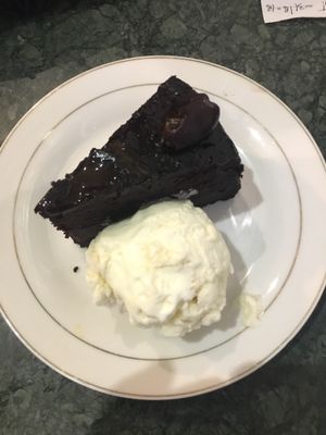 Vegan chocolate cake with coconuts icecream:) at Sawobali  in Ubud