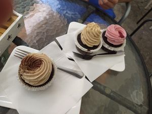 The three vegan cupcakes at Rose Cupcake in Klagenfurt