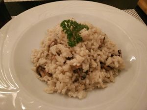 Mushroom and blue 'cheese' risotto at Luna Rossa in Sheffield