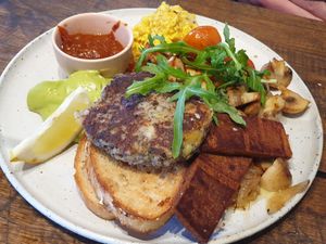 Big brekkie with added scramble at The Sweet Meadow in Echuca