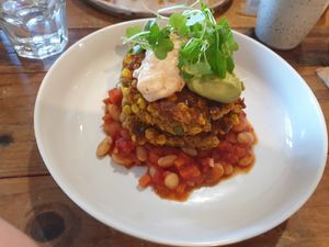 Corn fritters at The Sweet Meadow in Echuca