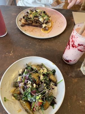 Gnocchi (front), Mushroom Bruschetta (back)  at The Sweet Meadow in Echuca
