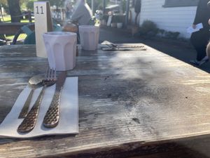 Our table outside   at The Sweet Meadow in Echuca