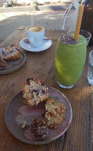 Choc mint smoothie gives their coffee a run for it's money... I can never decide which I want! at The Sweet Meadow in Echuca