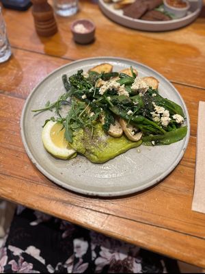 Avo toast with greens  at The Sweet Meadow in Echuca