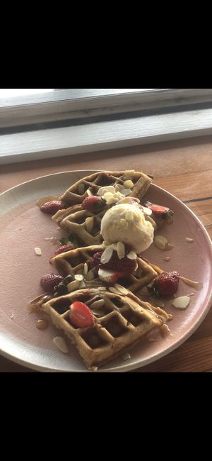 Waffles  at The Sweet Meadow in Echuca