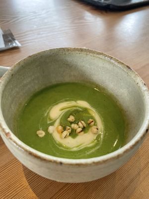 Cold soup   at Kousagisha Cafe in Kyoto