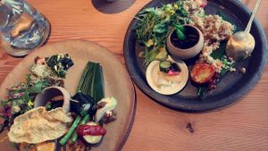 Sampler plates at Kousagisha Cafe in Kyoto