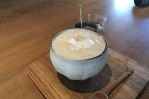 Coffee with soy milk at Kousagisha Cafe in Kyoto