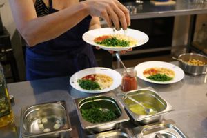 Chickpea magic! at Hummusbar in Tbilisi