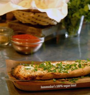 100 % vegan toast at Hummusbar in Tbilisi