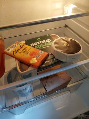 Gort some fancy vegan cheeze that I've never seen before at Astoria Co-op Grocery in Astoria