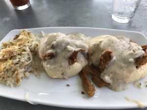 Biscuits and gravy  at V-Eats in Dallas