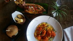 Chili dog, buffalo mac and brisket sandwich  at V-Eats in Dallas