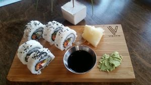 Sushi rolls at V-Eats in Dallas