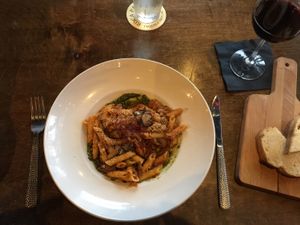 Penne Arrabbiata. at V-Eats in Dallas