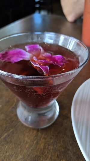 Elderflower drink at V-Eats in Dallas