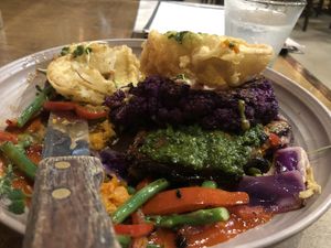 Tower of power a few bites in 🔥🔥🔥 at V-Eats in Dallas