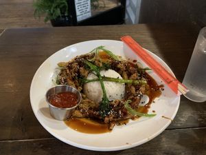 General Tso Fried Oyster Mushrooms  at V-Eats in Dallas