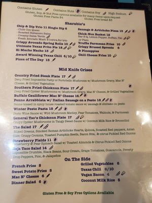 Menu at V-Eats in Dallas