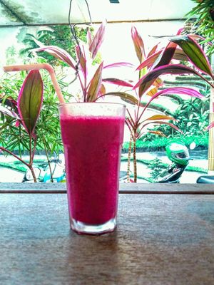 dragon fruit juice at Veggie Karma in Ubud
