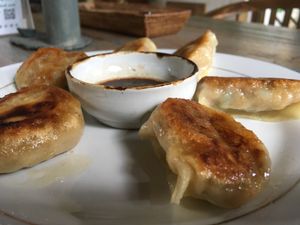 Vegetarian dumplings at Veggie Karma in Ubud